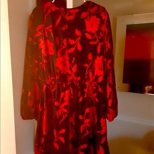 Black and Red Silk Dress